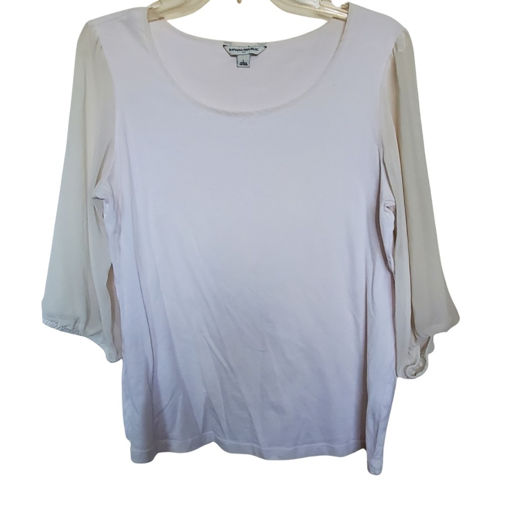 Banana Republic 3/4 Peasant Sheer Sleeve Blouse